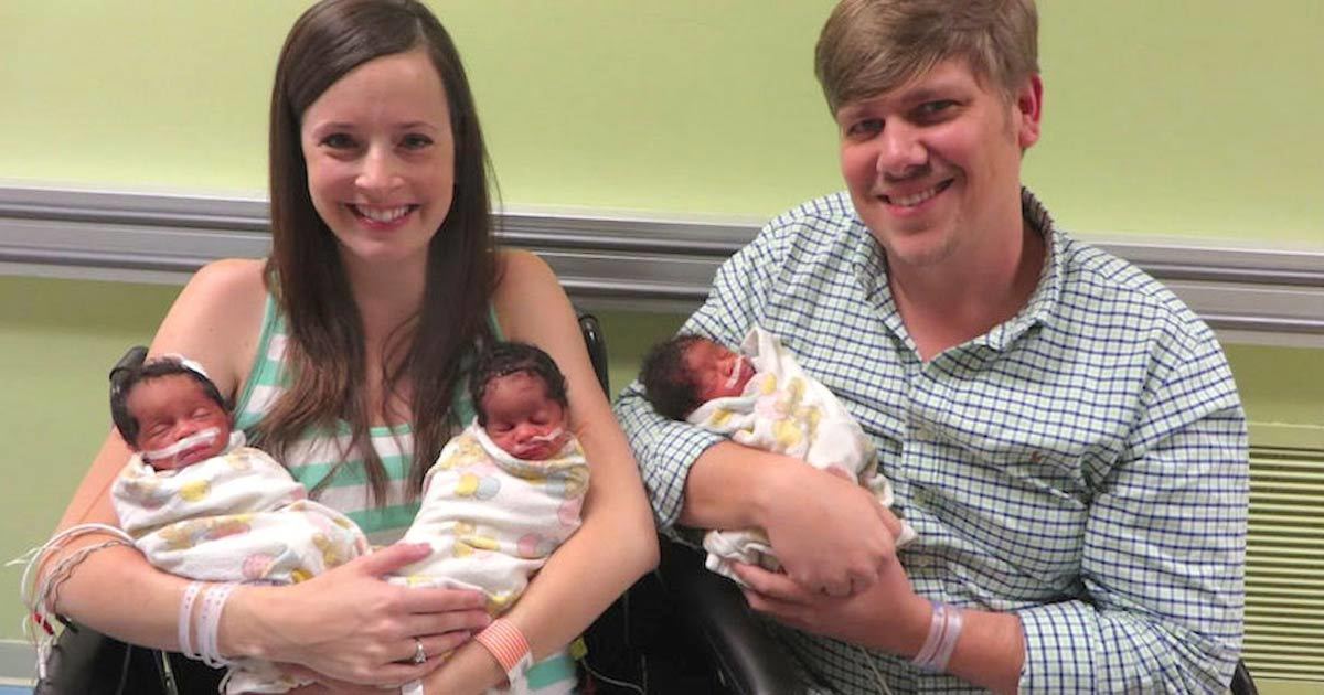 White Couple Adopts Embryos Gives Birth To Black Triplets
