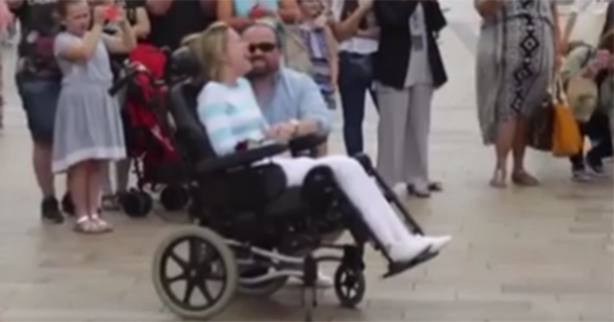 Husband Shows Love For His Wheelchair Bound Wife On Their Anniversary