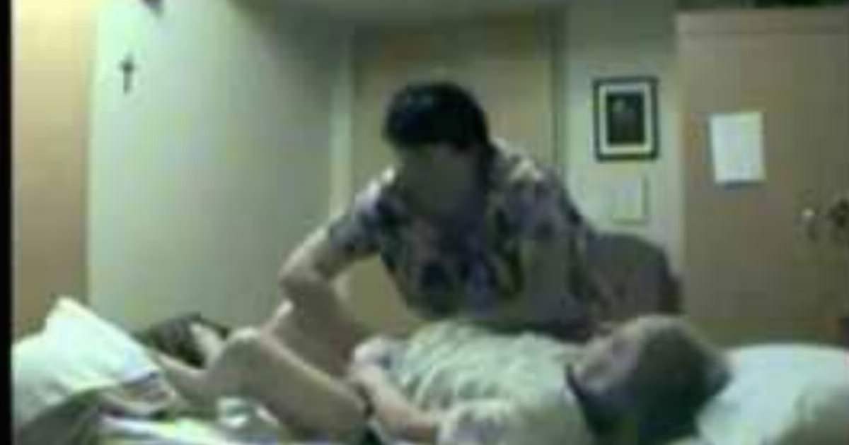 Carers don't know that son is secretly filming sick mother's room...