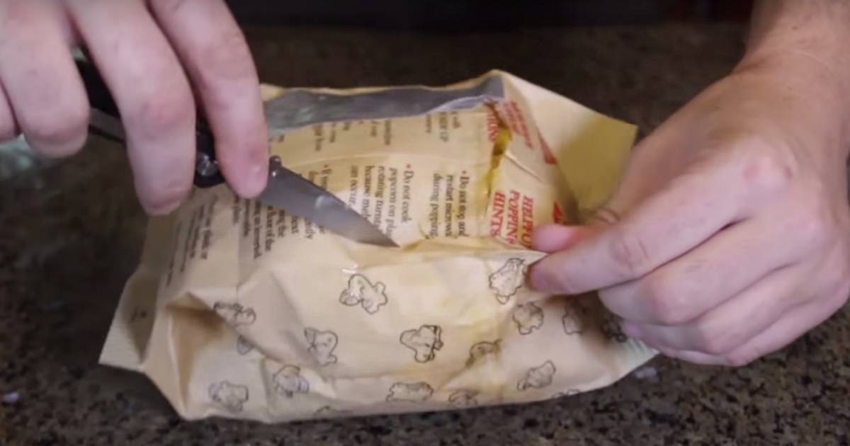 He Cuts Holes Into A Popcorn Bag With A Knife. But Wait Till You See