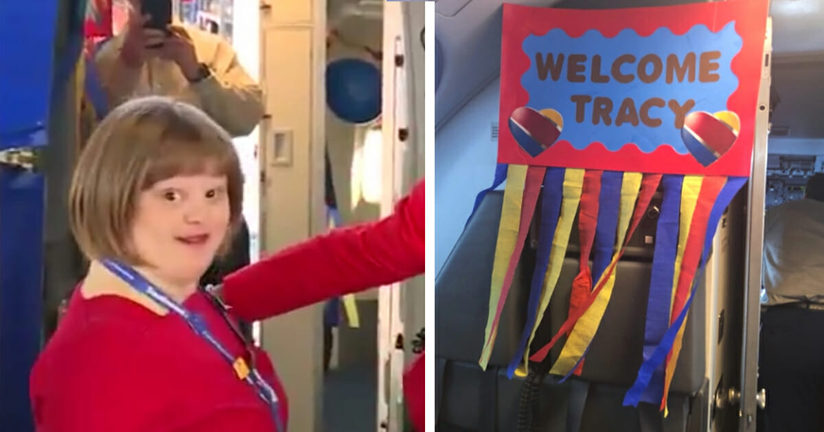 Falling Into Your Smile En Français Flight attendant makes dream come true for woman with Down syndrome