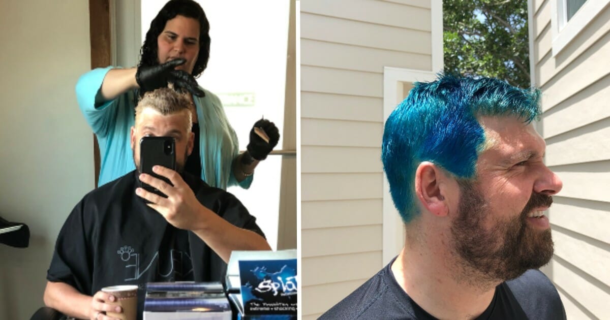 Dad dyes hair to support son ends up raising 12,500 for immigration aid(02)