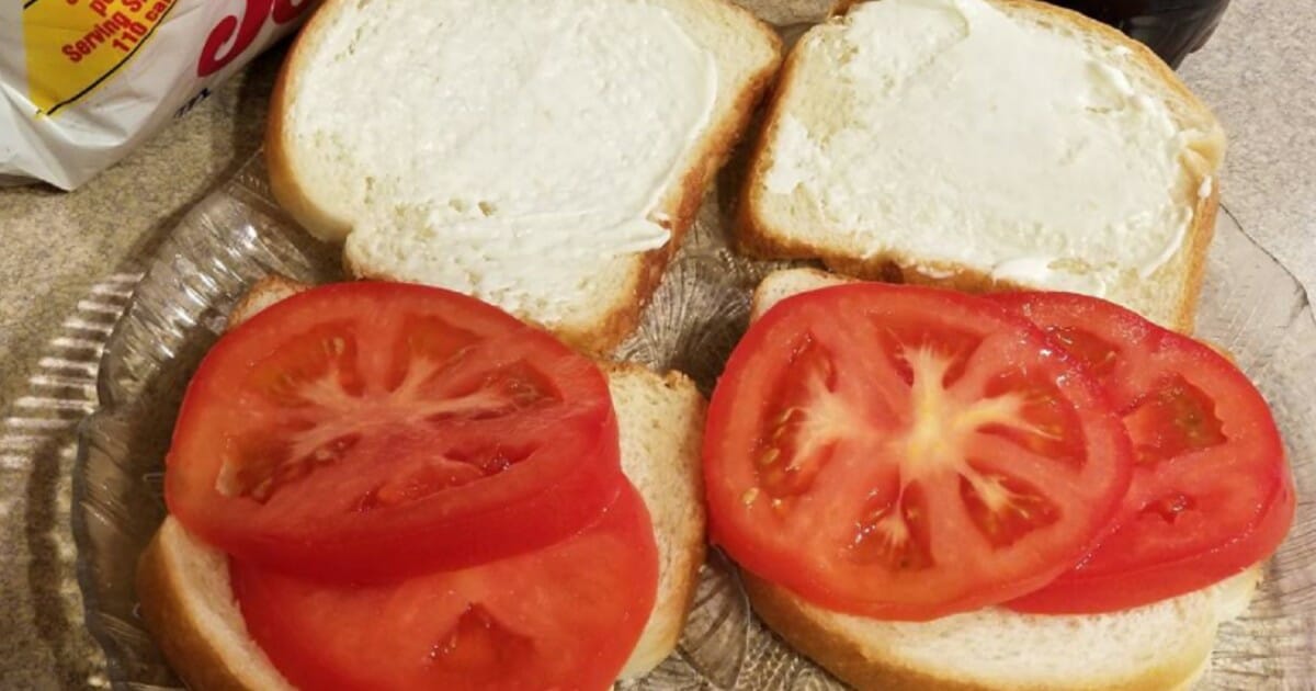 The tomato and mayo sandwich is a summer classic