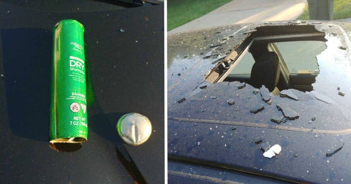 Mother shares warning after can of dry shampoo explodes in car