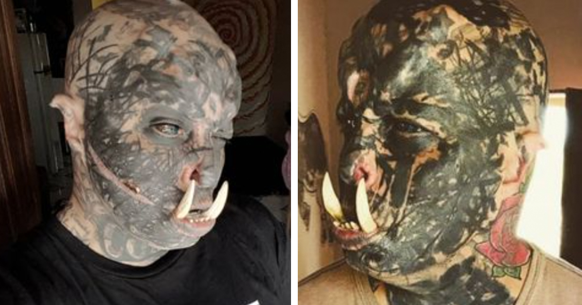 Man obsessed with body modifications gets tusks put on his ...