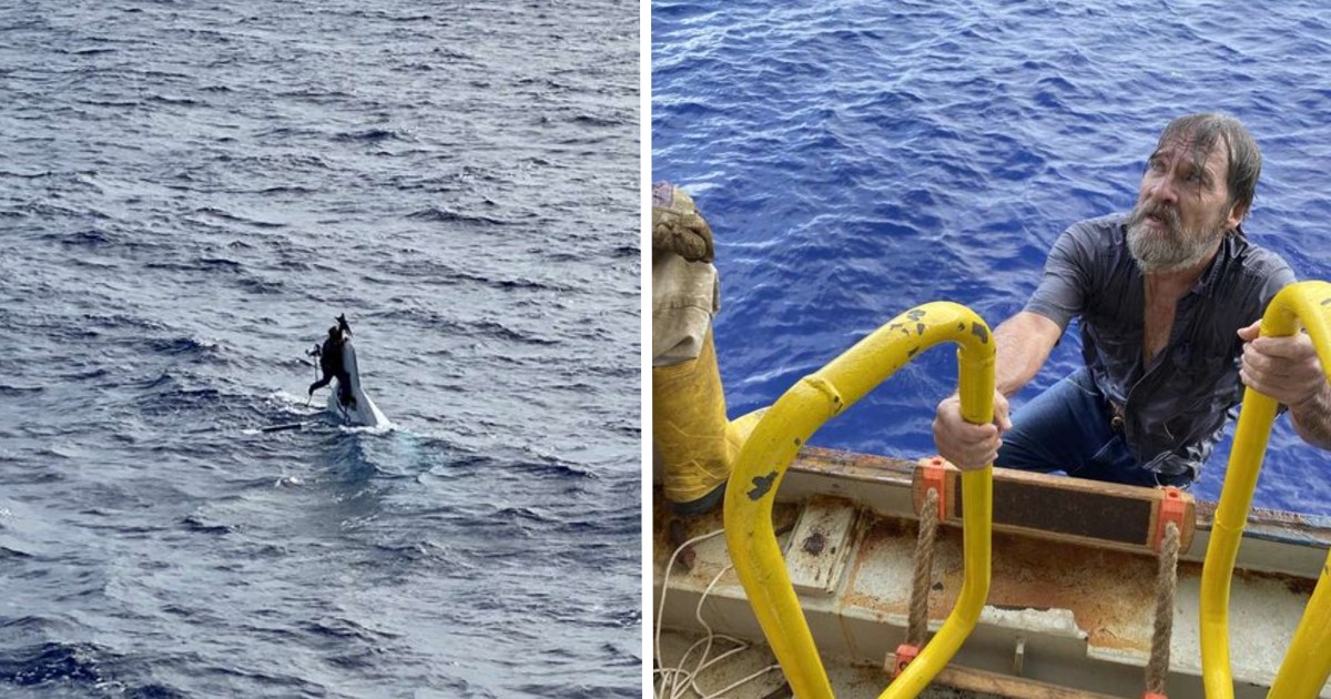 Man missing for 2 days found clinging to capsized boat 86 miles off the