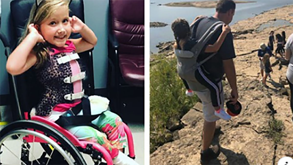 Teacher carries wheelchairbound student on school trip so she doesn't