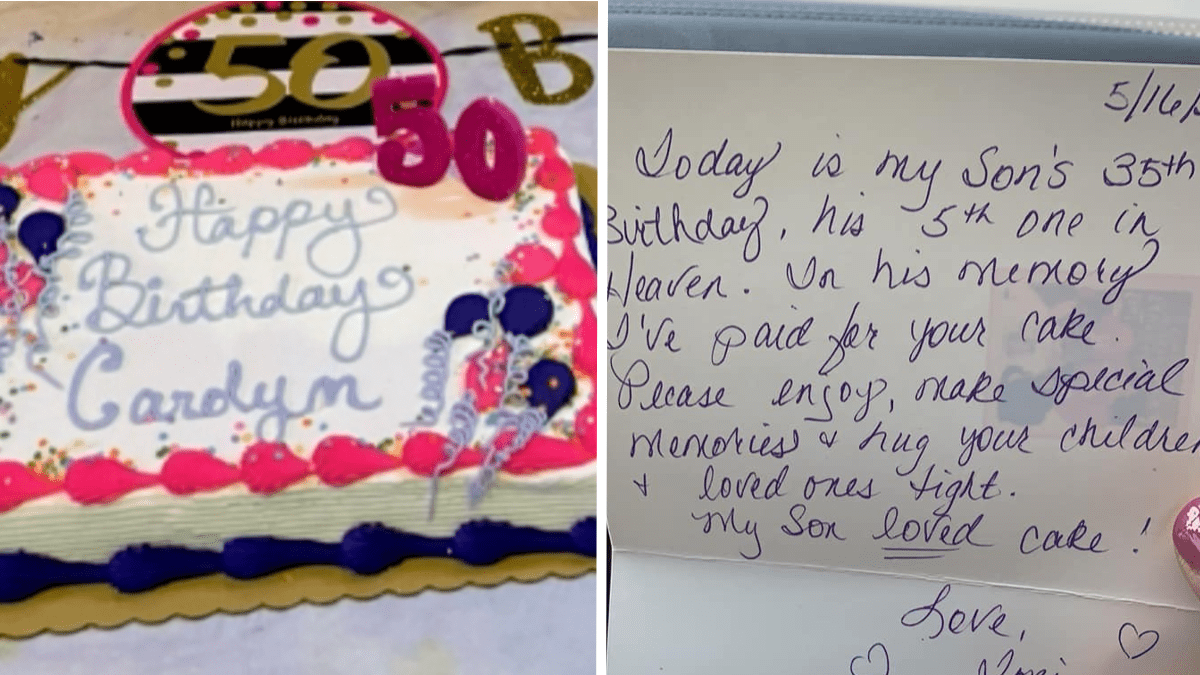 Mother Anonymously Pays For Strangers Birthday Cake In Honor Of Late Sons 35th Birthday 8556