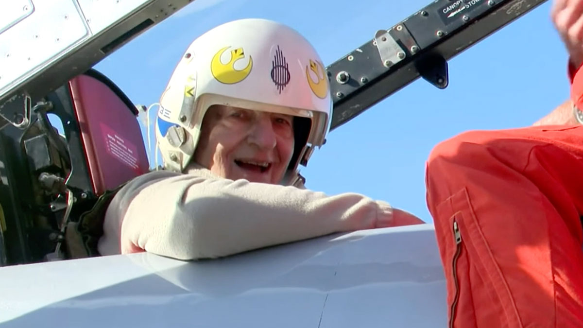 90-year-old combat pilot gets to fly fighter jet he flew during Vietnam War