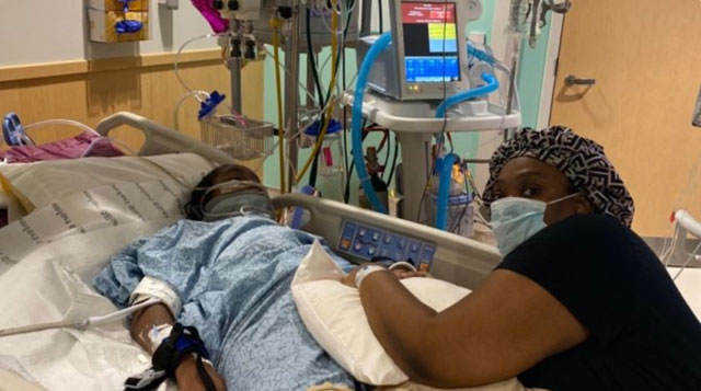 N'emaya Mitchell in hospital with Lanita