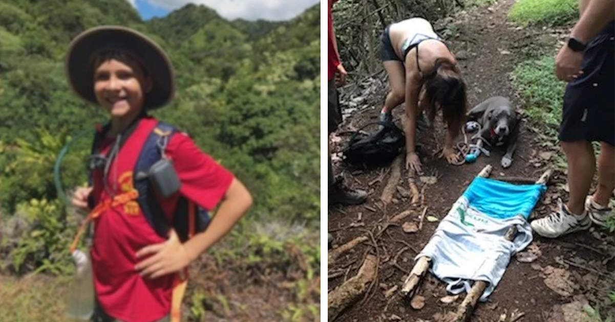 12yearold Boy Scout rescues couple and their dog stranded on trail