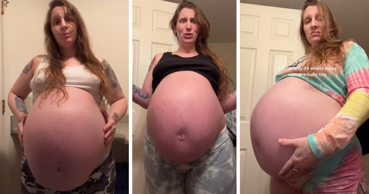 Mom's Huge Baby Bump Has People Guessing She's Having Eight Babies / Bright  Side