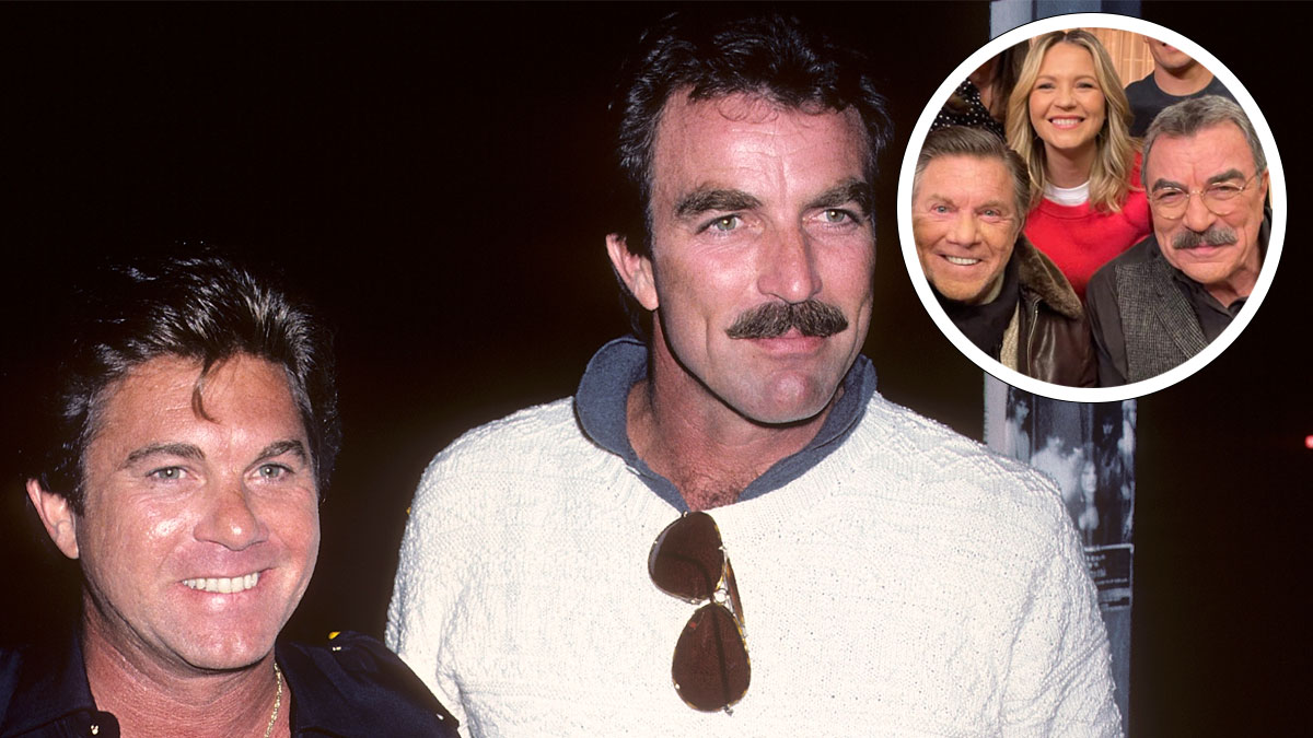 Tom Selleck and Larry Manetti have mini 'Magnum P.I.' reunion on set of ...