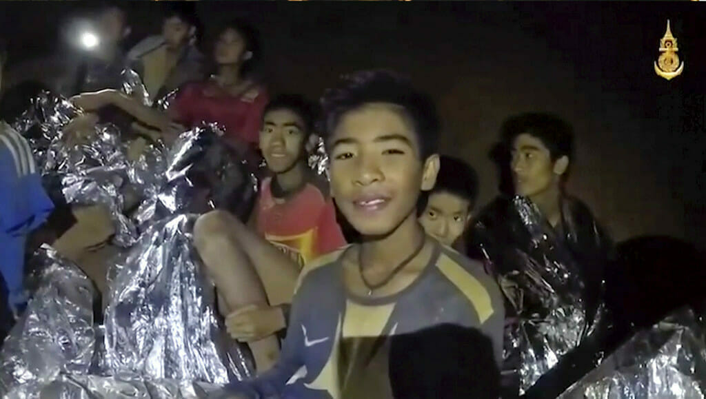 Pojkarna sm räddades ur en grotta i Thailand 2018.