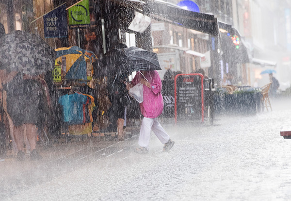 oväder, regn