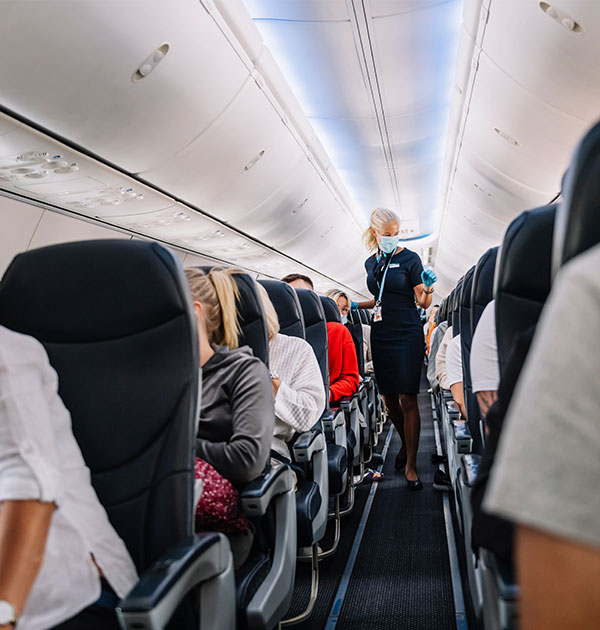 Ombord på flygplan, resenärer