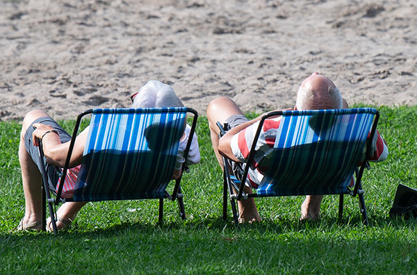 sommar, sol, värme, solstol