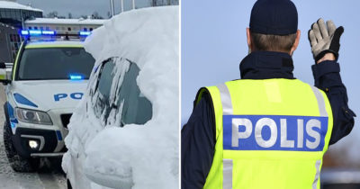 polis, polisbil, vinter
