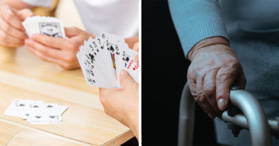äldre, dement, spela kort, kortspel, äldreboende