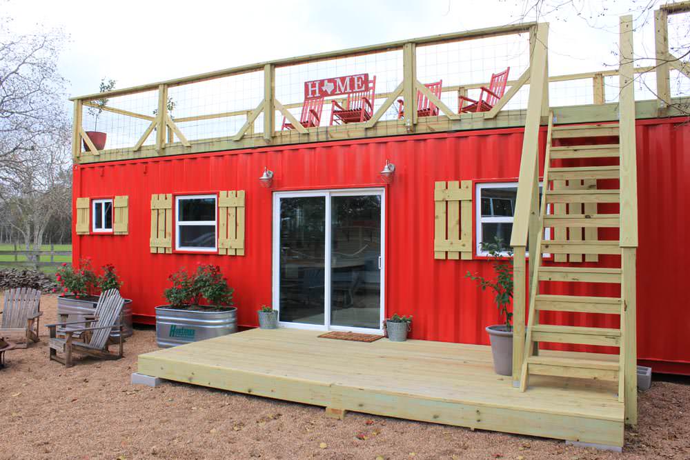 shipping container deck construction